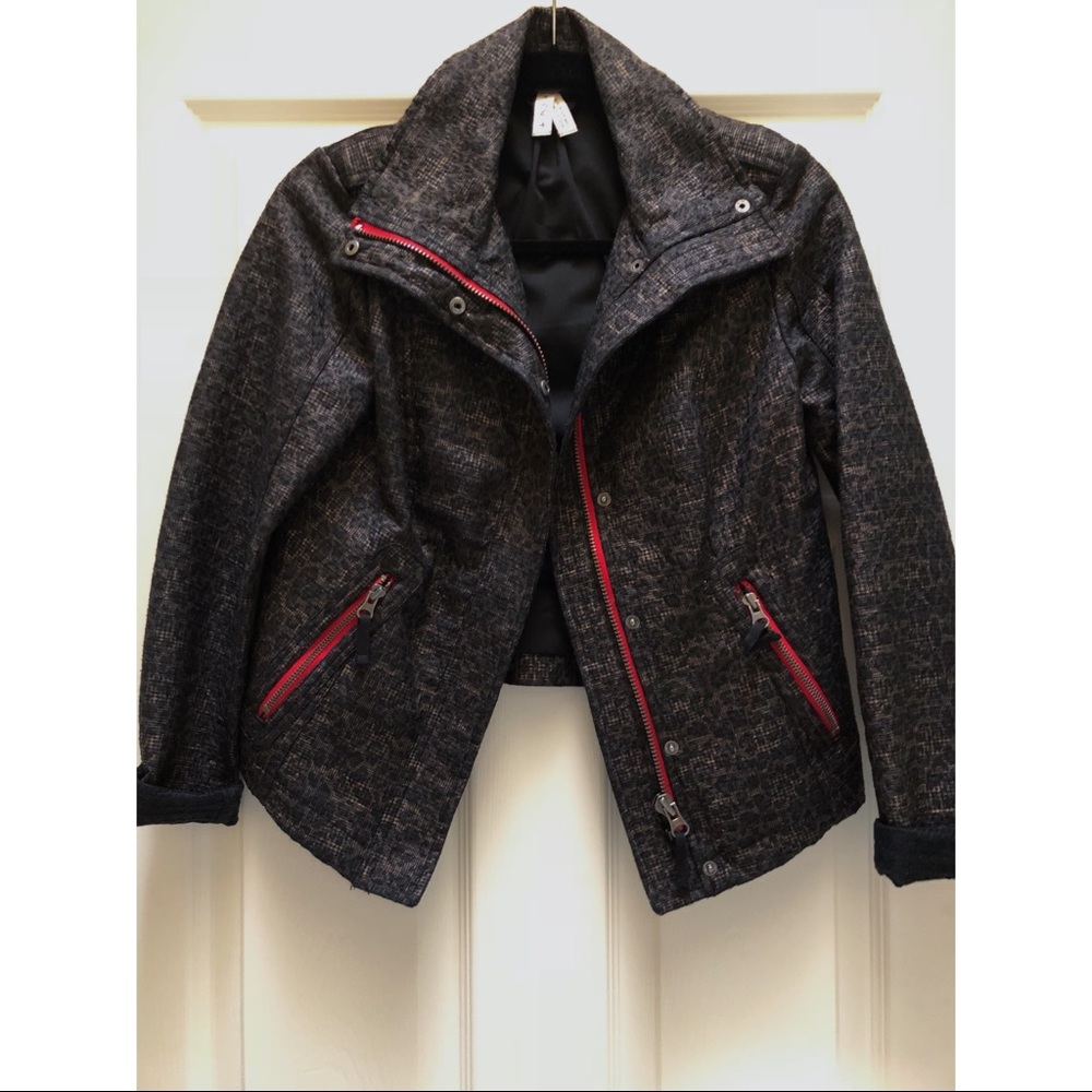 Free People Faded Leopard Print Blazer Size2